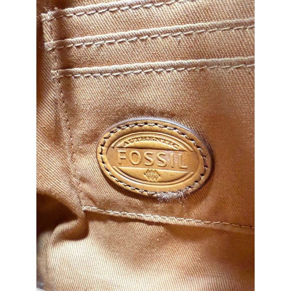 FOSSIL SYDNEY Multi Brown PVC Coated Canvas Satchel Medium